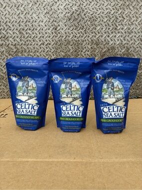 Celtic Sea Salt Fine Ground 1 lb Natural Unrefined Mineral 3 Bags
